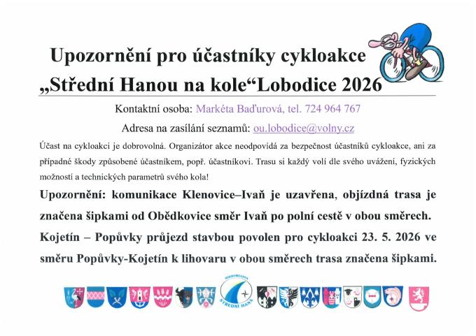 Cykloakce UPOZONĚNÍ